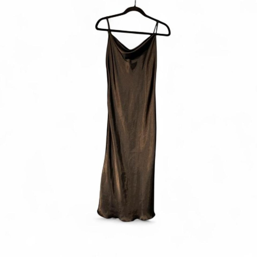 Bebe Black Slip Dress Women's Size Small Cowl Neck LBD Cami Straps Classic